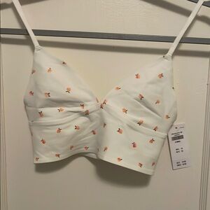 White Floral Bralette